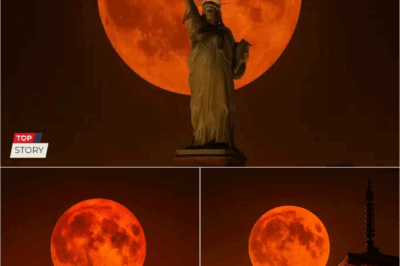 “Statue of Liberty Under Blood Moon 2025: Breathtaking Lunar Eclipse Photos From New York and Beyond”